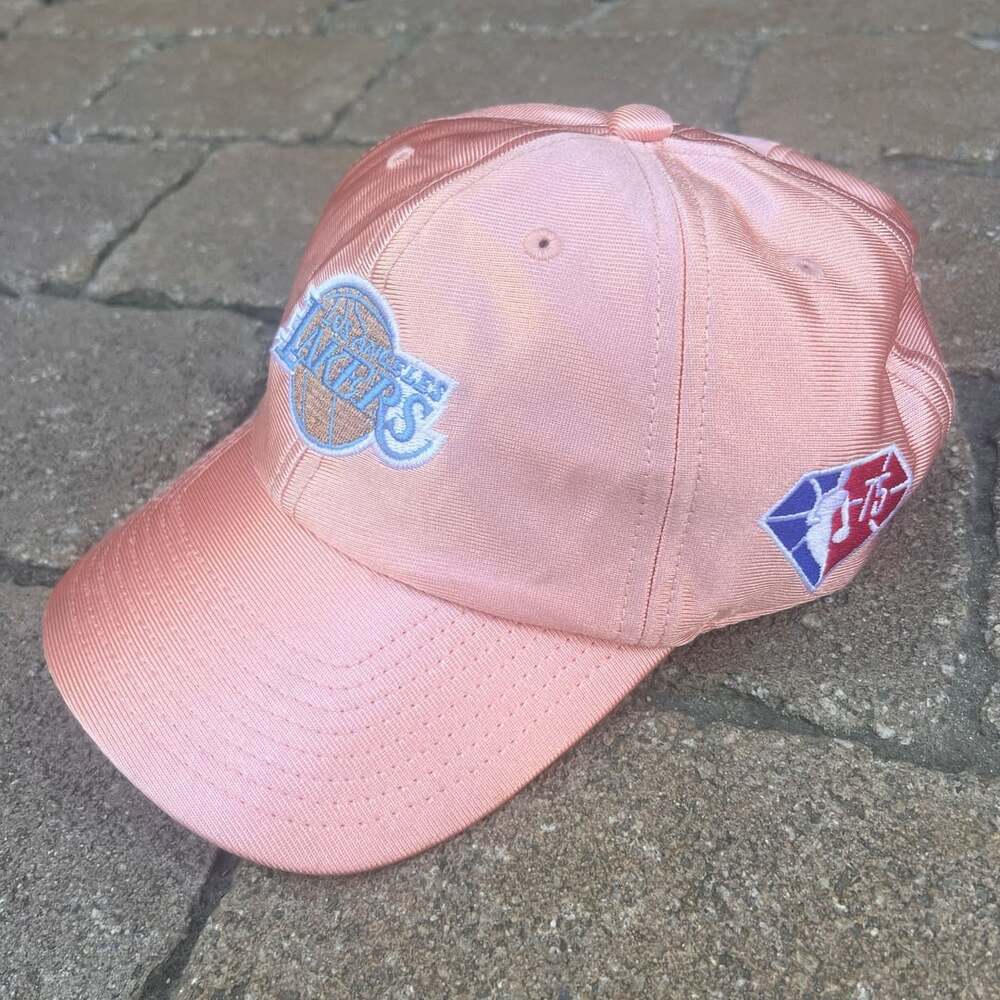 Mitchell & Ness Los Angeles Lakers 75th Rose Gold Light Blue NBA Dad Cap